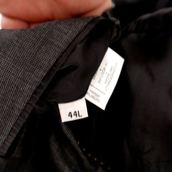 Hart Schaffner Marx Gold Trumpeter Nordstrom Wool Check Gray 2 Button Blazer 44L - Picture 12 of 16